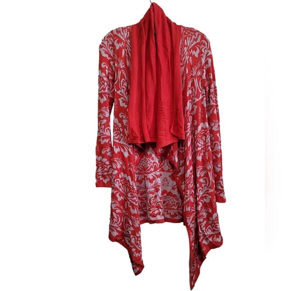 Kate and Mallory Design Womens Orange and Tan Cardigan Sweater Sz Small - Picture 4 of 7